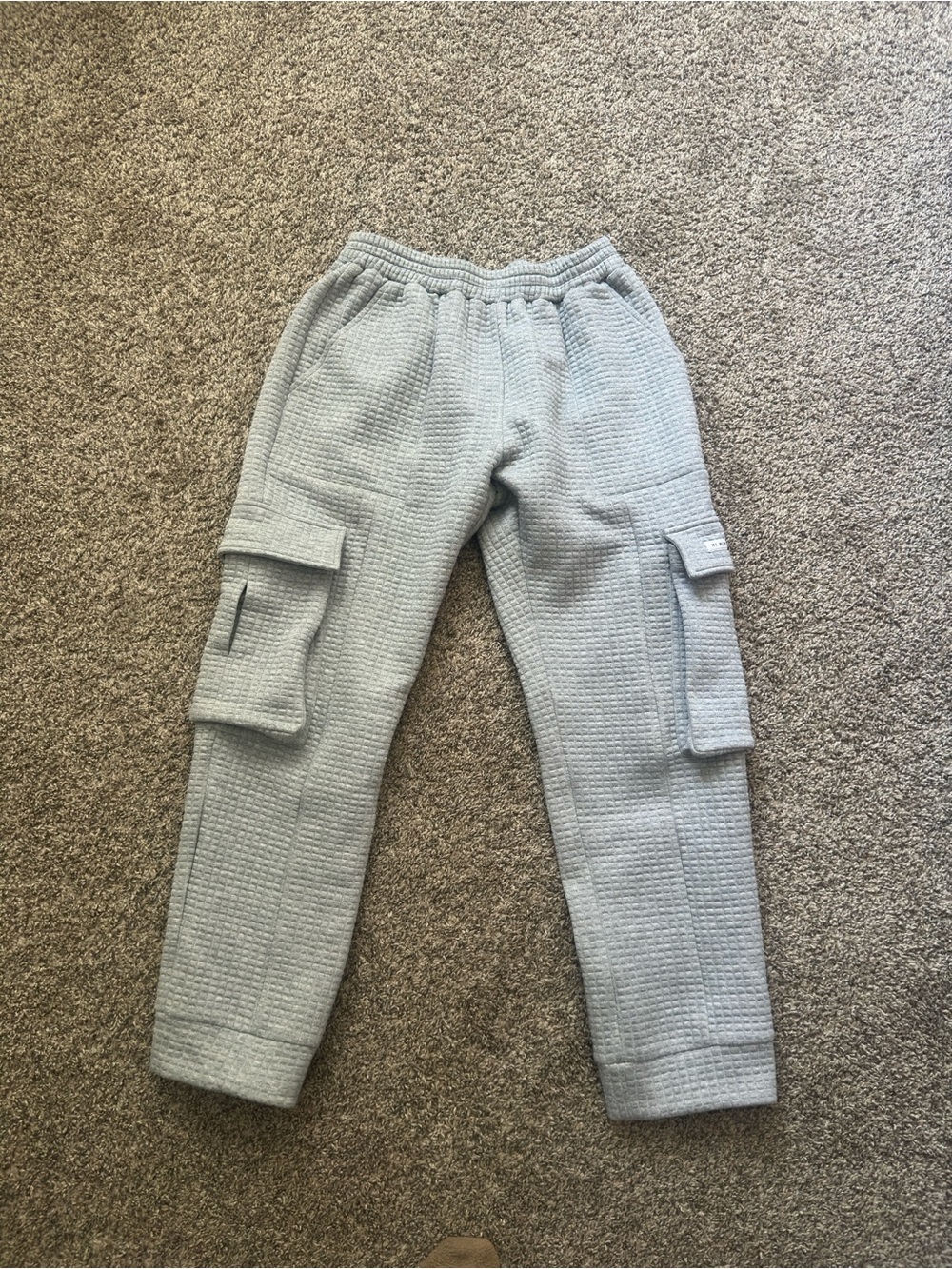 Textured Cargo Joggers - Light Gray